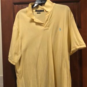 Yellow polo worn twice